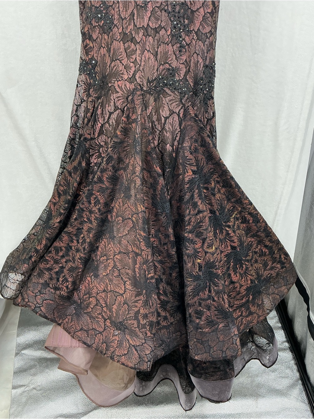 Mac Duggal Black and Deep Purple Lace Mermaid Gown 1172 - Picture 5 of 15